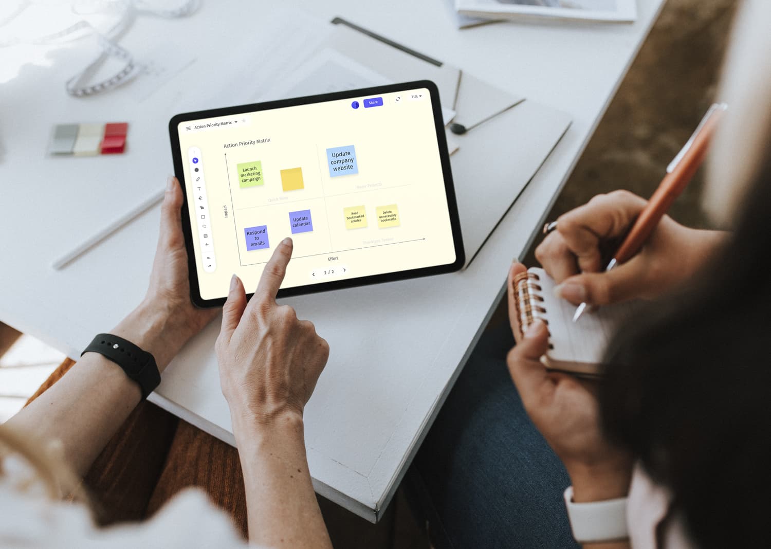 Use one of Vibe's templates to create your own action priority matrix.