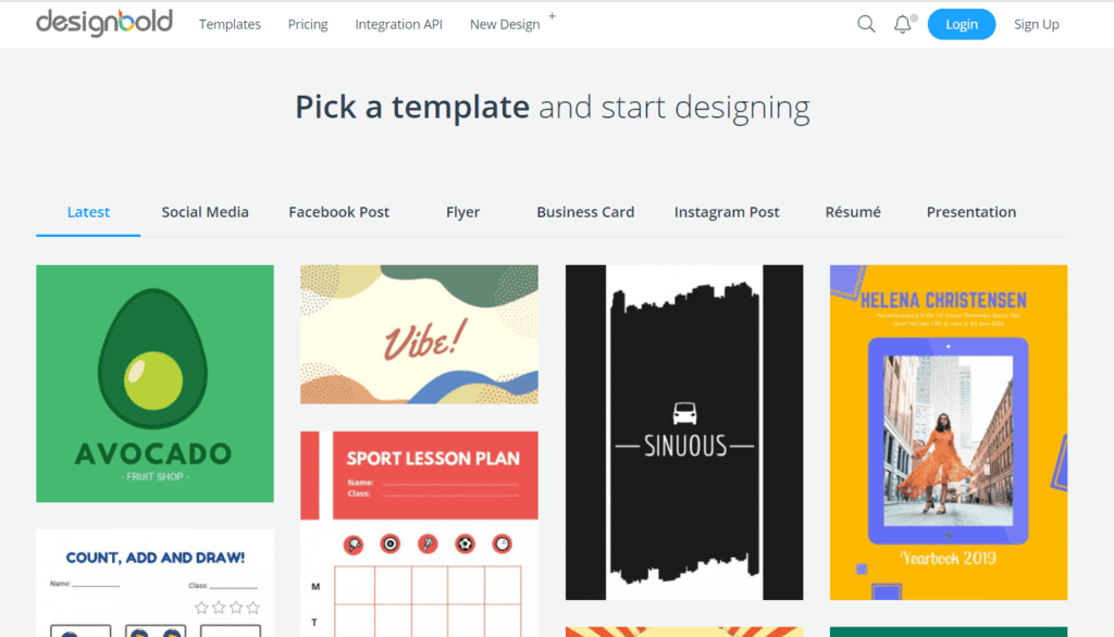 DesignBold's options