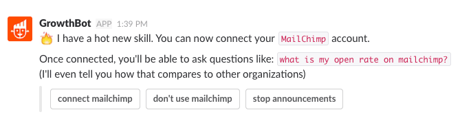 use GrowthBot to ask questions