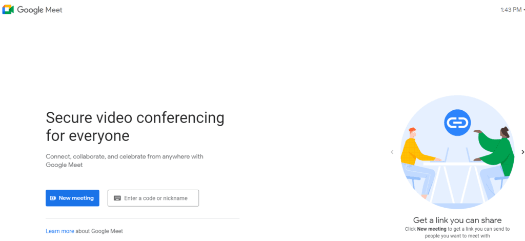 Host a meeting with google meet
