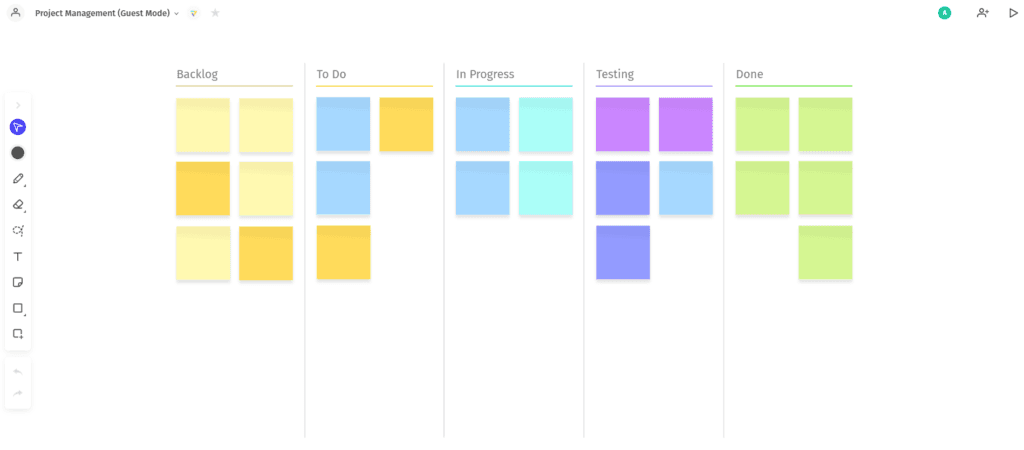 project management with an online whiteboard