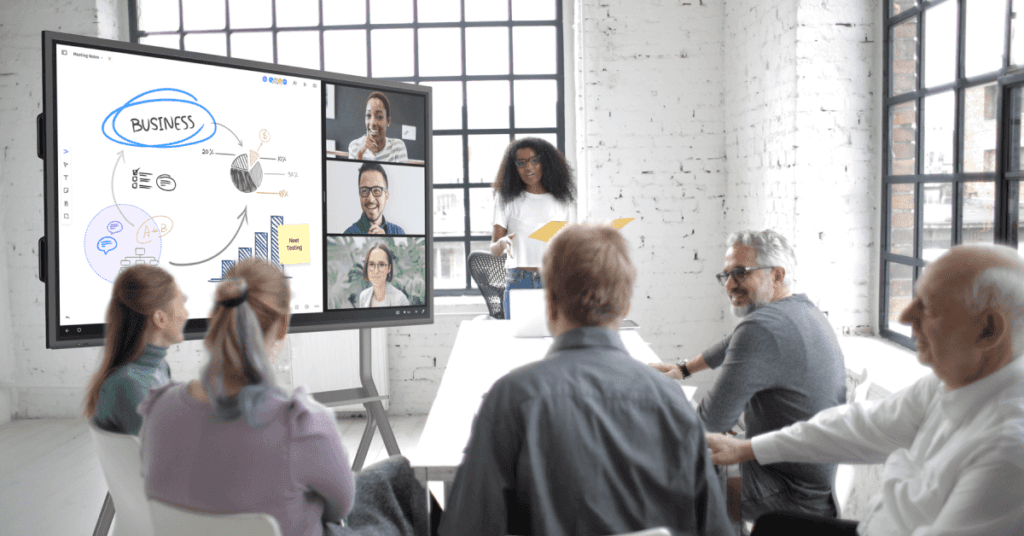 have a hybrid meeting with your remote team workers