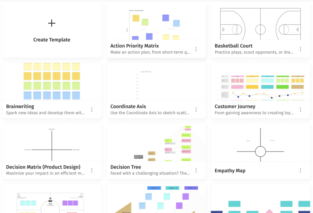 A fraction of ready-to-use templates provided by Vibe Canvas.