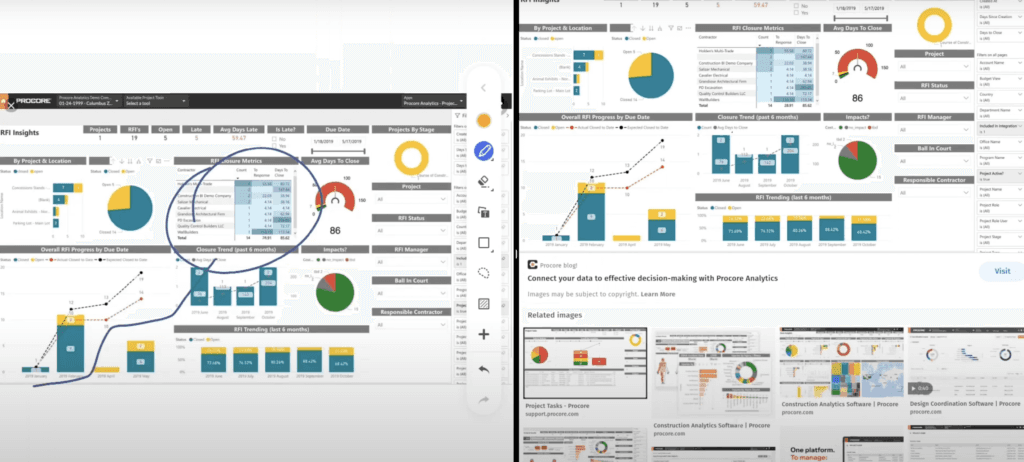construction management on a Vibe Smartboard
