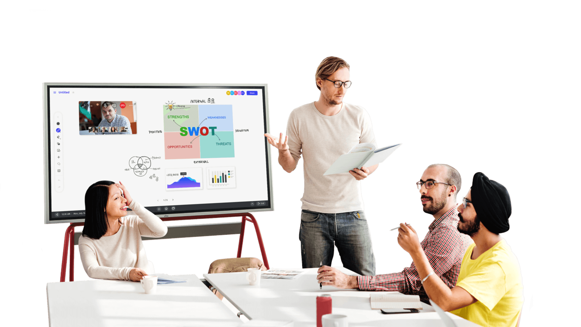 Team discussion using Vibe's built-in template for effective collaboration