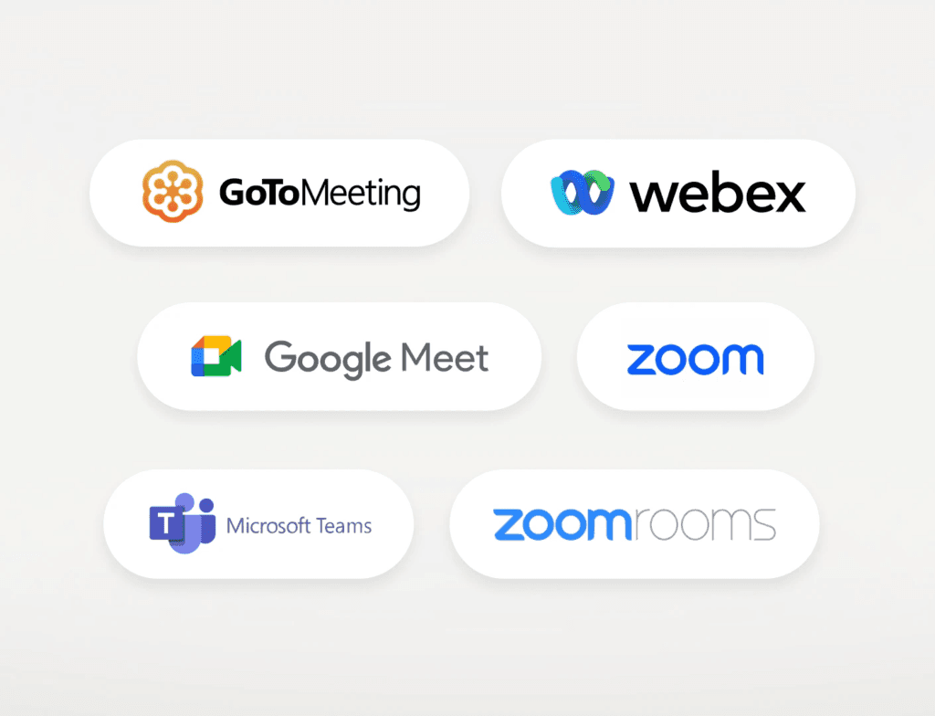 Common video conferencing tools used in modern workspaces and remote collaboration.