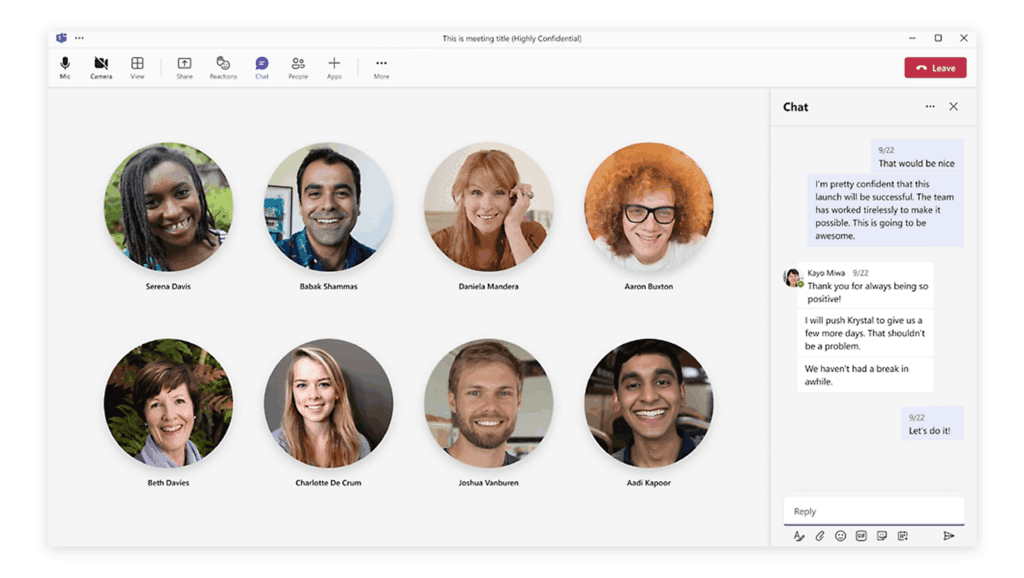 Microsoft Teams collaboration software interface.