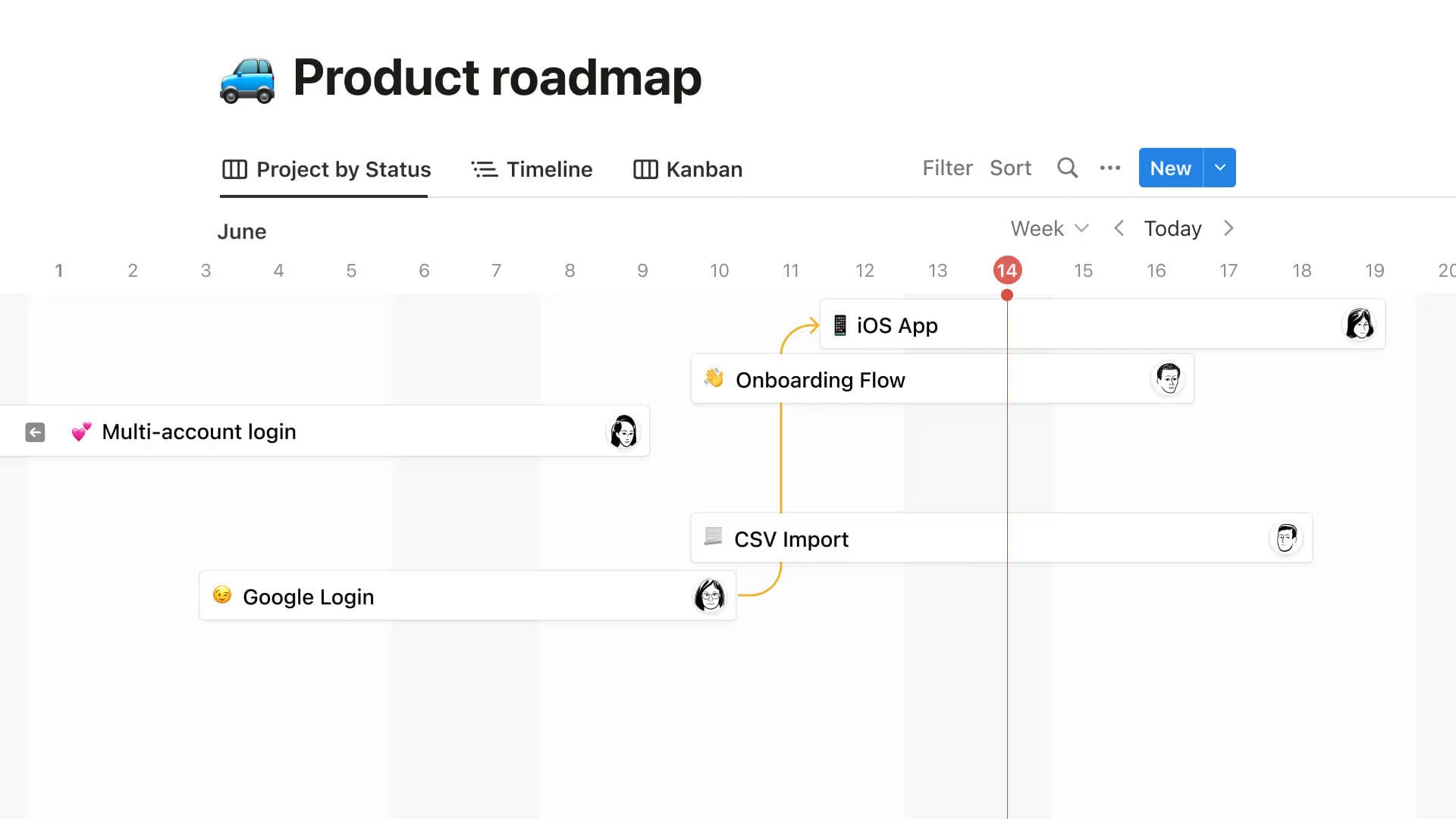 Notion workspace interface.