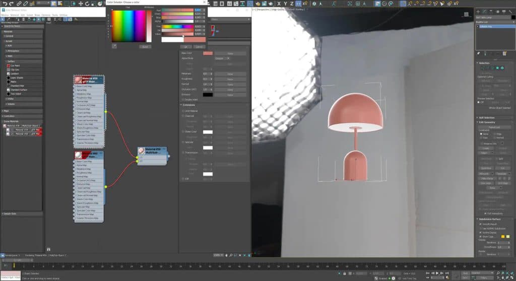Screenshot of 3ds Max 3D modeling software showing a material editing interface.
