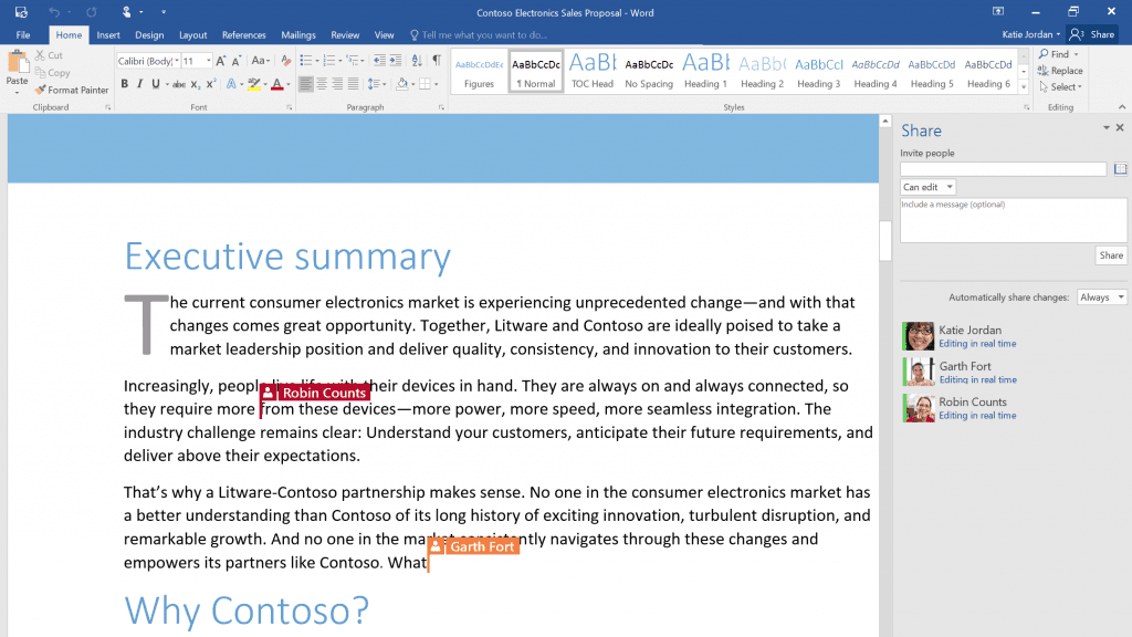 Screenshot of Microsoft Word.