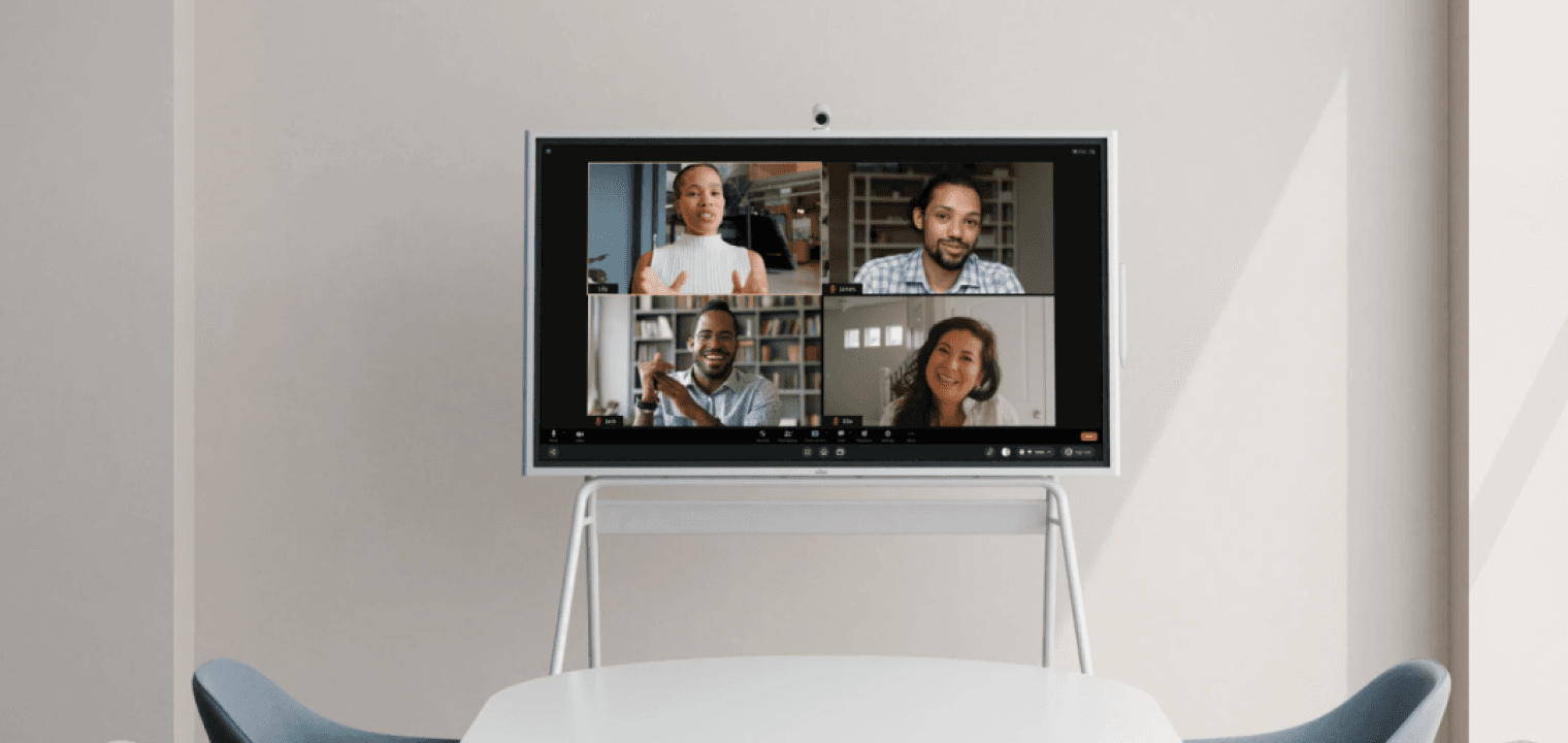 Using a Vibe Board for hybrid meeting.