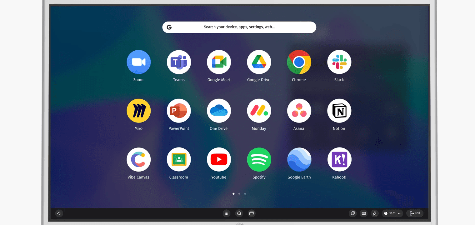Vibe Board interface displaying various integrated productivity apps and tools.