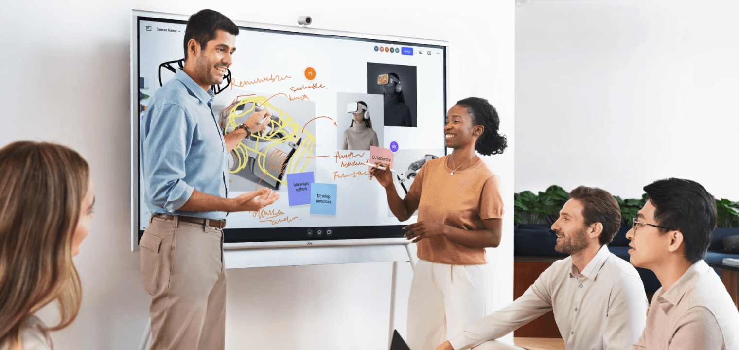 Team using Vibe Board to brainstorm and capture ideas collaboratively in one space.