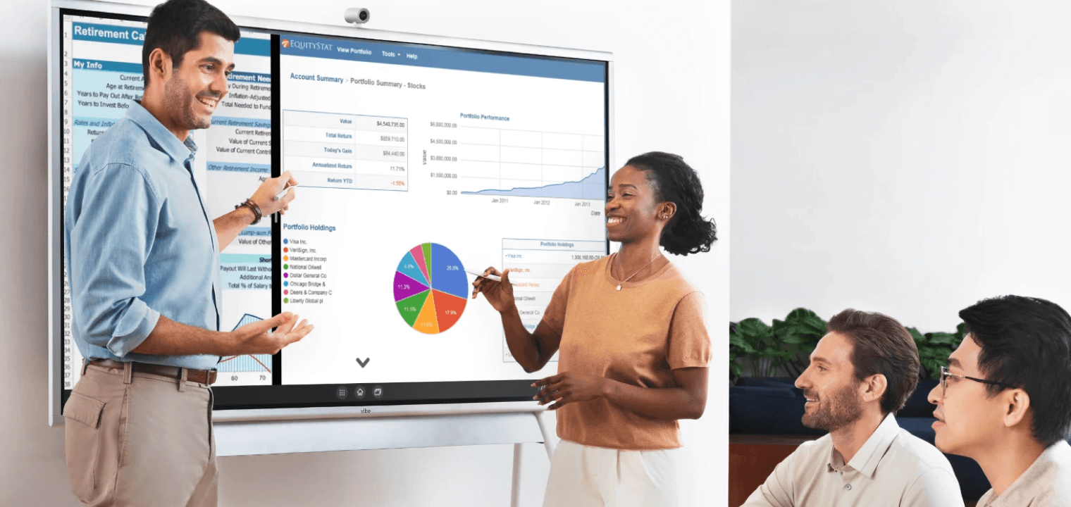 Team using a Vibe Board for a client presentation..