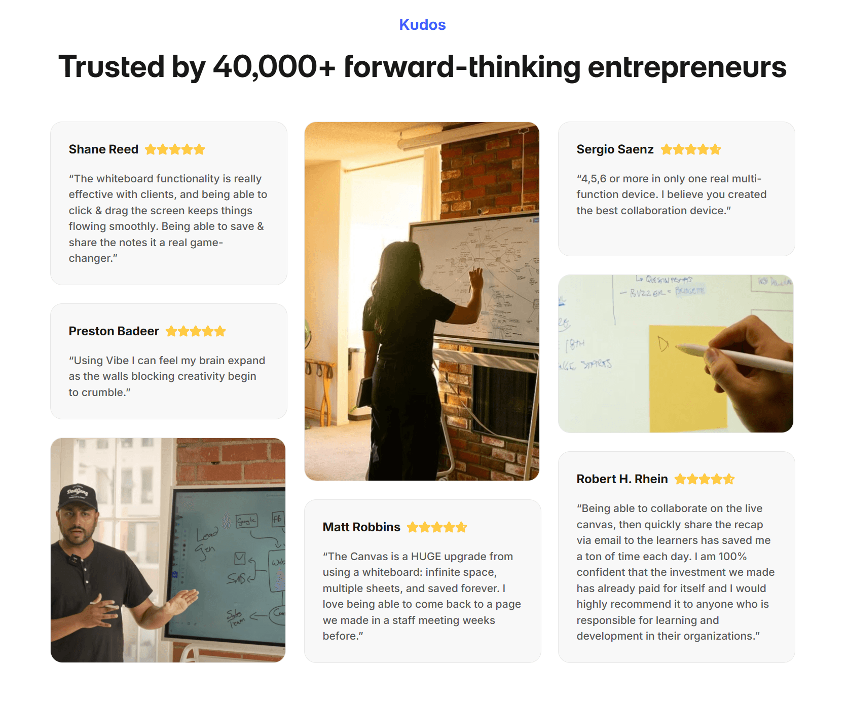 Whiteboarding related reviews and UGCs about the Vibe Board.