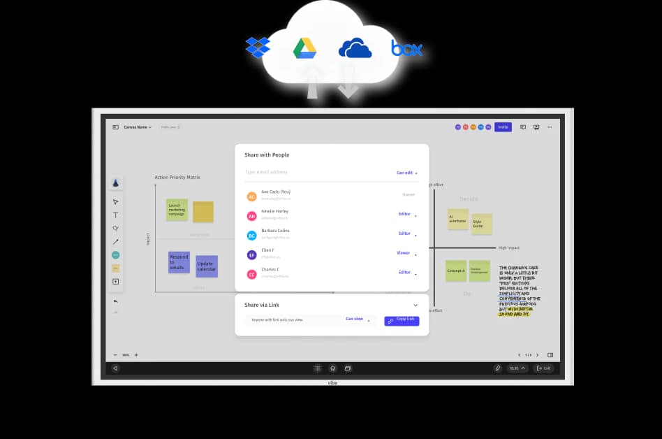 <span class="gradient bold">Seamlessly follow up,</span> save and share meeting notes, annotations, and screen recordings