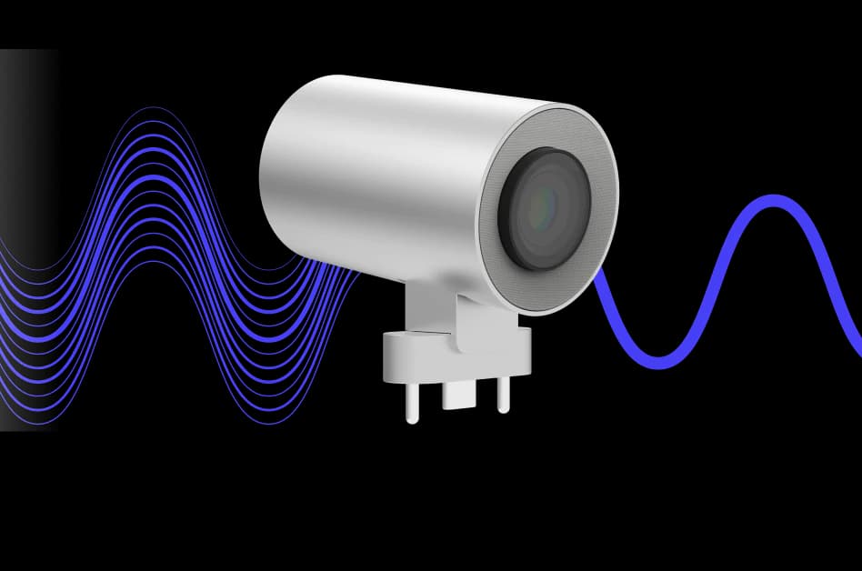 Look and sound your best with <span class="gradient bold">Vibe SmartCam</span>’s auto-framing and noise cancellation