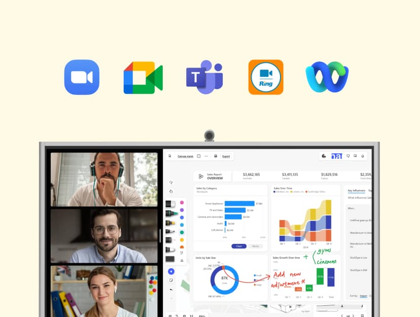 Video conferencing on Vibe board