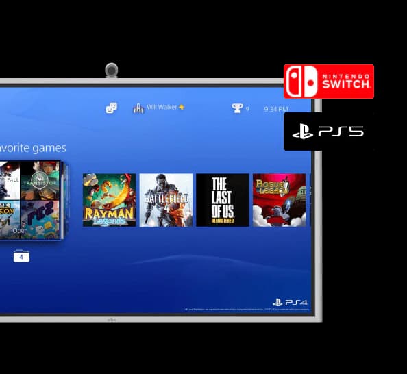 Play your favorite games on <span class="gradient bold">the big screen</span>