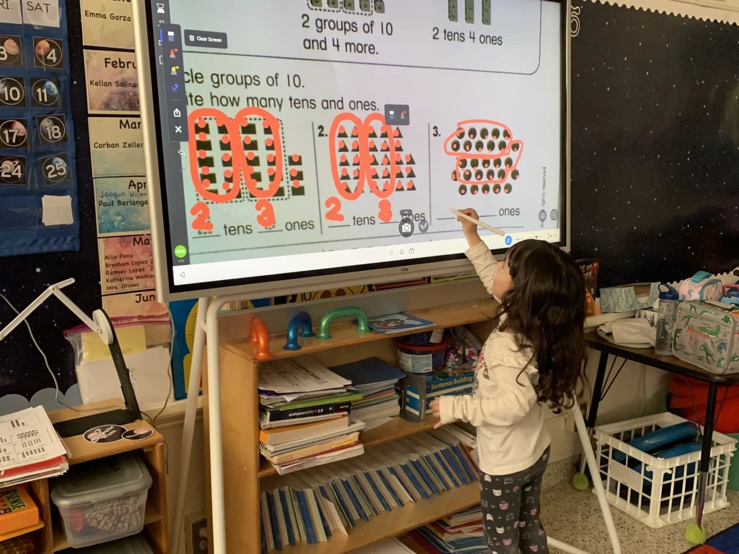 A student is learning math on the Vibe Board