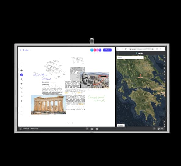 Get the full picture with a <span class="gradient bold">split screen</span> and draw references from Chrome, YouTube, or other apps