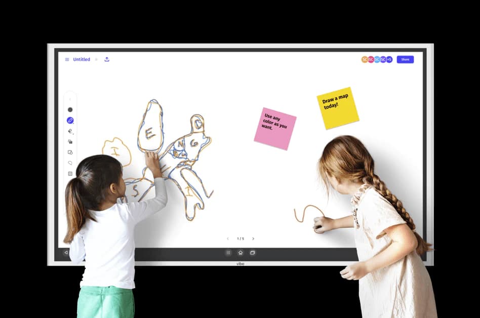 Doodle on <span class="gradient bold">an infinite canvas</span> with Vibe’s whiteboard app, Canvas