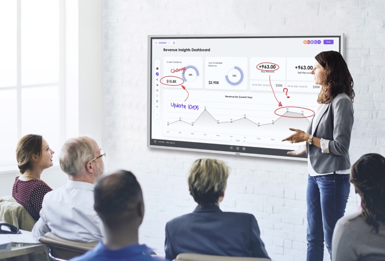 brainstroming with digital board