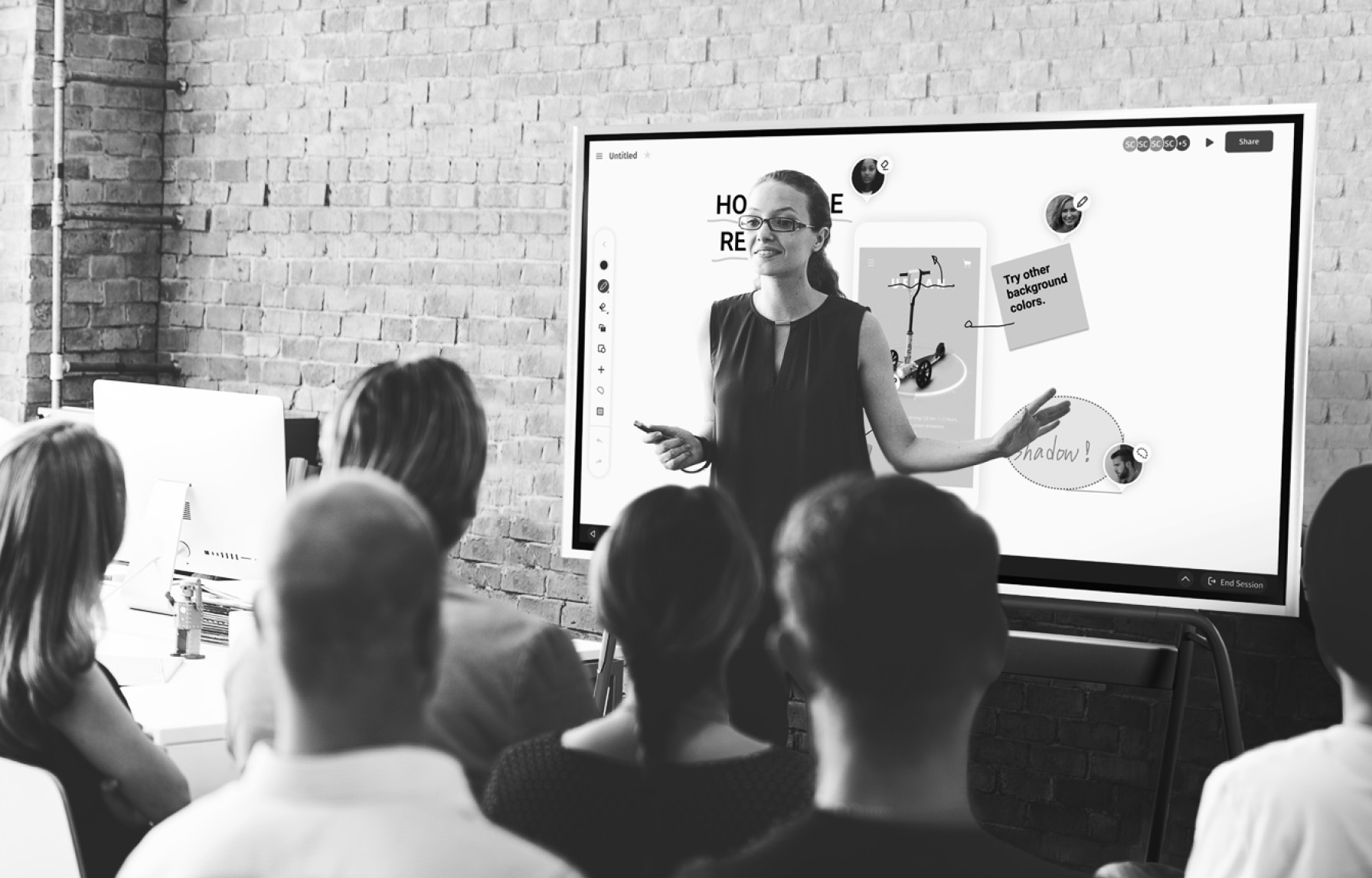 training with smart digital whiteboard