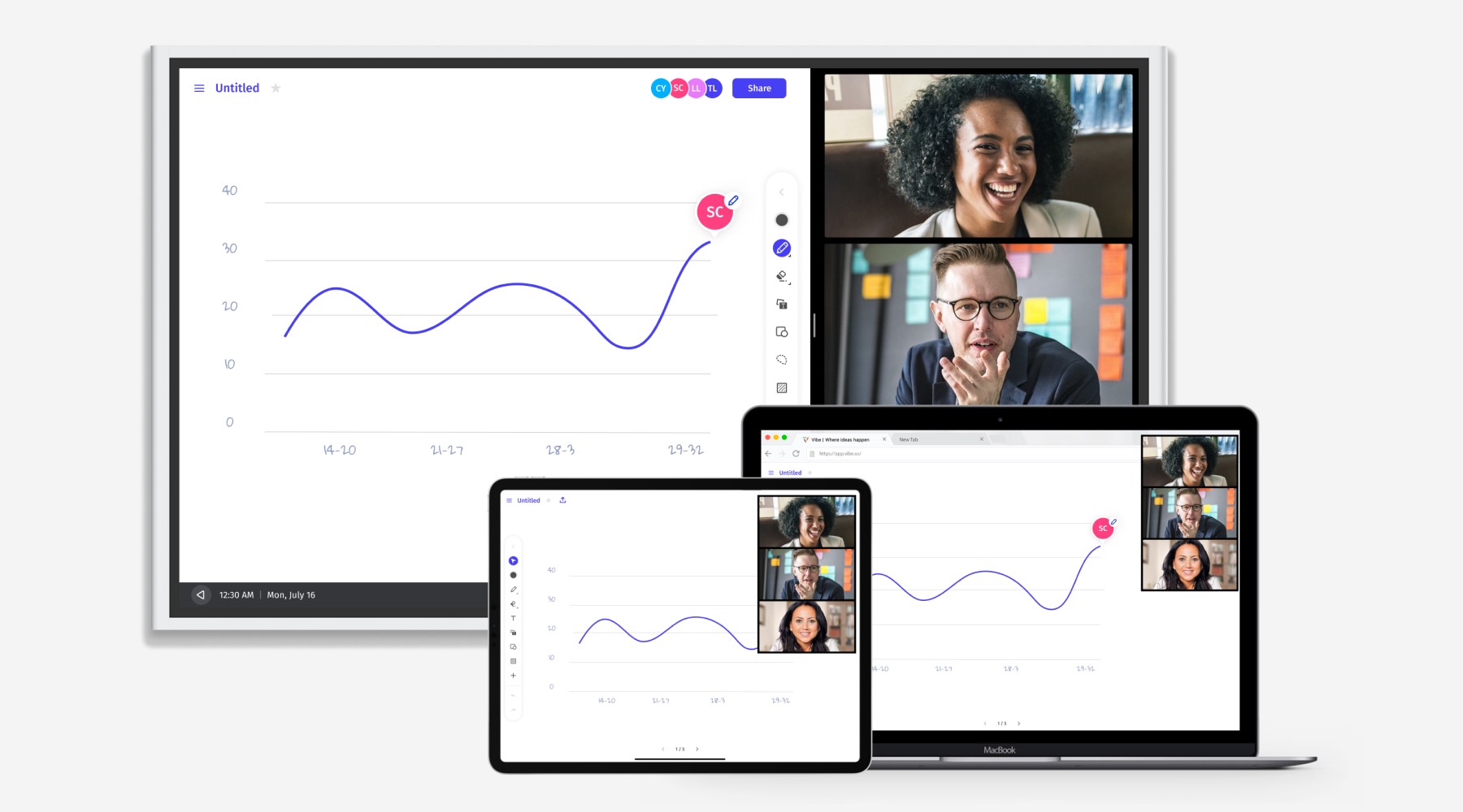 vibe smart whiteboard for training